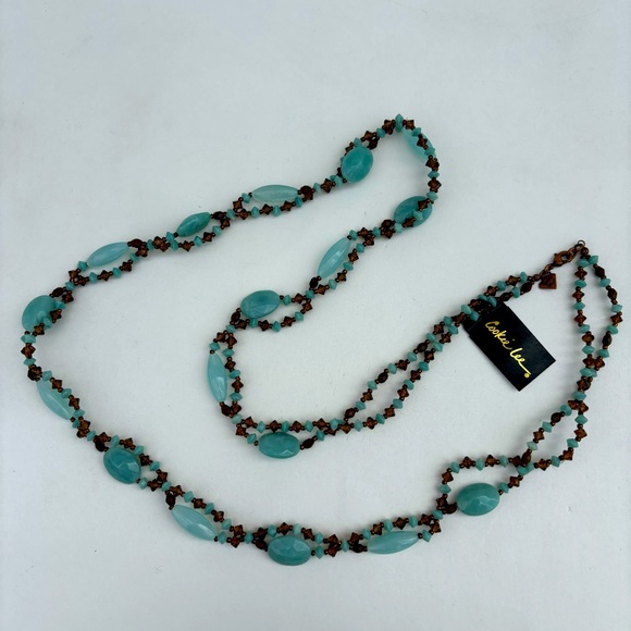 Blue with Copper Cookie Lee Necklace - Picture 2 of 5